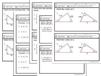 Right Triangles Unit 6 Right Triangles Trig Bellwork Station Questions