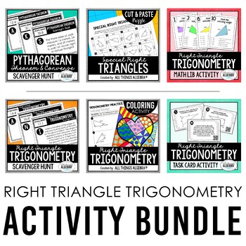 Preview of Geometry: Right Triangles & Trigonometry Activities Bundle