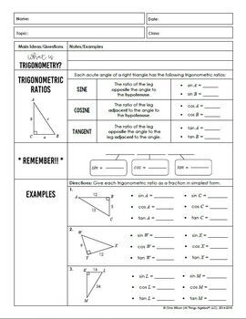 Right Triangles and Trigonometry (Geometry Curriculum - Unit 8) | TpT