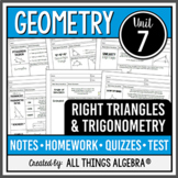 Right Triangles and Trigonometry (Geometry - Unit 7) | All Things Algebra®