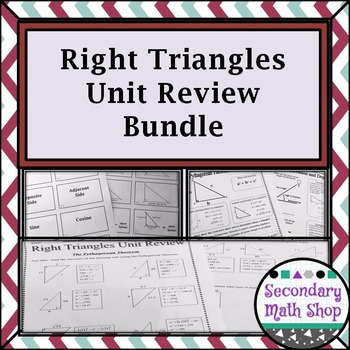 Preview of Right Triangles - Unit Review Bundle