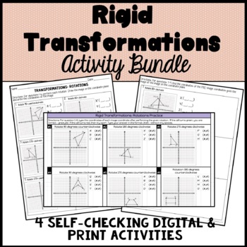 Preview of Geometry Rigid Transformations Digital & Print Activity Bundle
