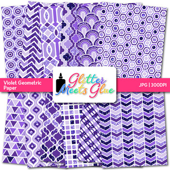 Violet Geometry Scrapbook Paper Backgrounds {Glitter Meets Glue}