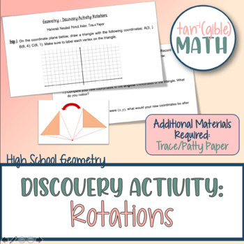 Preview of Geometry - Rotations Discovery Activity (Transformations)