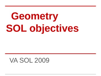 Preview of Geometry SOL Objectives