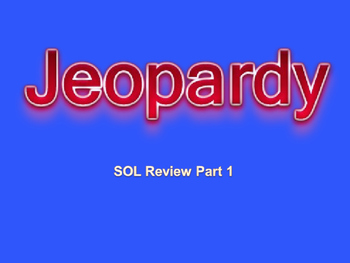 Preview of Geometry SOL Review Jeopardy