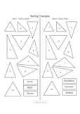 Geometry - SORTING / CLASSIFYING TRIANGLES