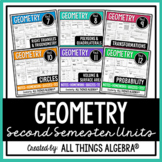 Geometry Second Semester - Notes, Homework, Quizzes, Tests Bundle