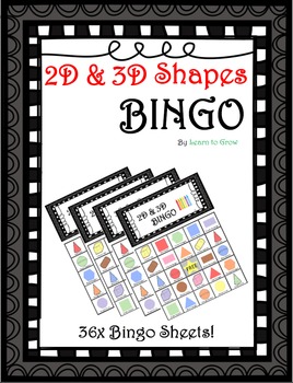 Preview of Geometry Shape 2D and 3D Bingo! 36x Sheets!!