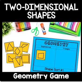 Preview of 2D Geometric Shape Review 5th/4th Grade Geometry Games Attributes of Shapes Sort