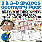 2-D and 3-D Shapes Task Cards, Worksheets, Posters, and More