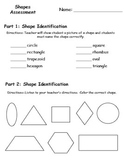 Geometry Shapes Assessment {FREEBIE}