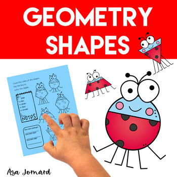 Preview of 2D Shapes Activities | Numbers | Worksheets |Ladybug Theme | Craft