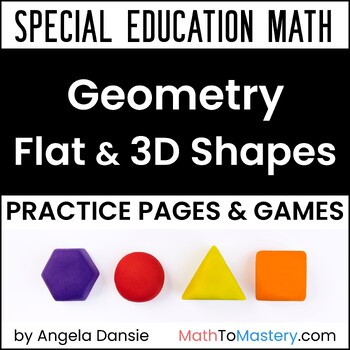 Preview of 2D & 3D Shapes Worksheets, Shape Recognition, Sort by Shape, Mini Flash Cards