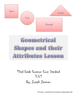 Preview of Geometry:  Shapes and Their Attributes (3rd Grade)