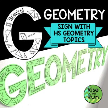 Preview of Geometry Sign for High School Math Classroom Decoration