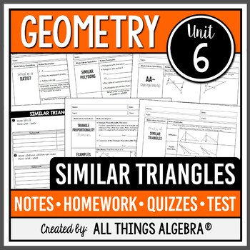Preview of Similar Triangles (Geometry Curriculum - Unit 6) | All Things Algebra®