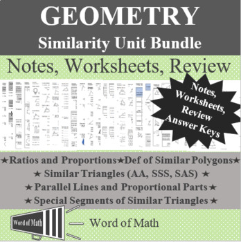 Preview of Geometry Similarity Bundle - Notes, Worksheets, and Review