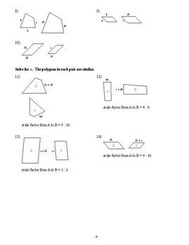 plane geometry & similarity homework 8 answer key