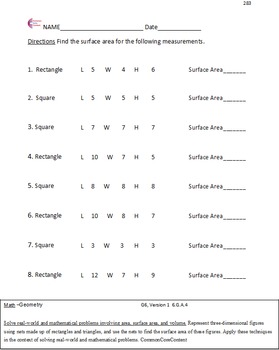 geometry sixth grade common core math worksheets all standards