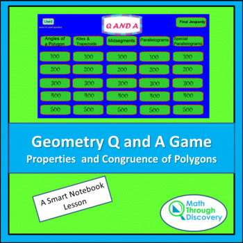 Preview of Geometry - Smartboard Q and A Game - Properties and Congruence of Polygons