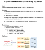 Geometry Social Justice Project using Trig Ratios