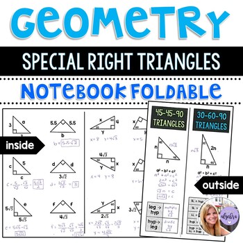 Preview of Geometry - Special Right Triangles 30-60-90 and 45-45-90 Foldable