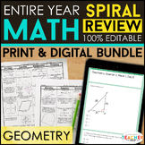 Geometry Spiral Review & Quizzes | DIGITAL & PRINT