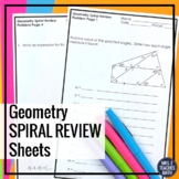 Geometry Spiral Review Sheets