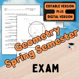 Geometry Spring Semester Final Exam - Editable