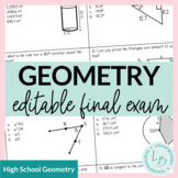 Geometry Final Exam with Study Guide