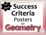 Geometry Success Criteria Posters - CCSS Aligned - Student