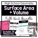 Surface Area and Volume - Full Unit Notes and Activity Bundle