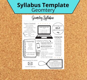 Preview of Geometry Syllabus Template