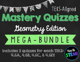 Geometry TEKS Mastery Quiz Computation BUNDLE! {TEKS 4.6A,