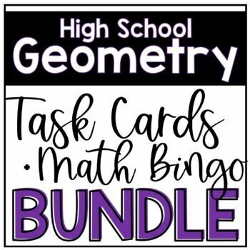 Preview of High School Geometry Task Cards Bundle