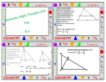 Preview of Geometry Task Card Review - Similarity, Right Triangles and Trig