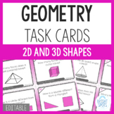 Geometry Task Cards ~ 2D and 3D shapes