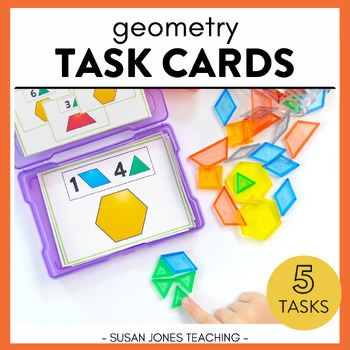 Preview of Geometry Task Cards - Math Centers 1st Grade