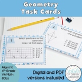 Geometry Task Cards (Math SOL 4.10, 4.11, & 4.12) {Digital