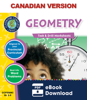 Preview of Geometry - Task & Drill Sheets Gr. 3-5 - Canadian Content