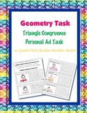Geometry Task (Project): Triangle Congruence Personal Ad a