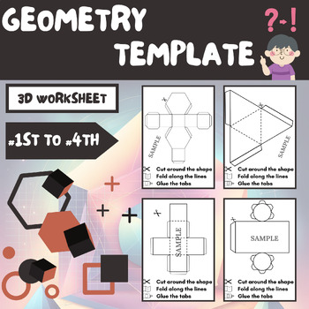 Preview of Geometry Template Worksheet - 15 Pages For Challenge - 1ST To 4TH