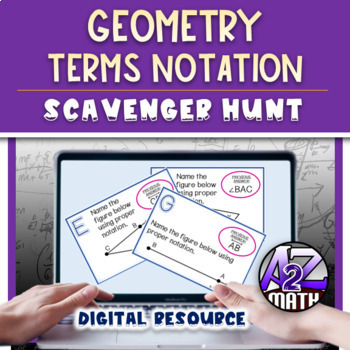 Preview of Geometry Terms Notation Activity Digital Scavenger Hunt