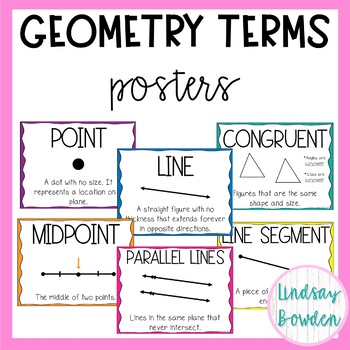 Preview of Geometry Terms Posters (Geometry Word Wall)