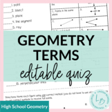 Geometry Terms Quiz