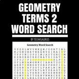 Geometry Vocabulary Word Search #2
