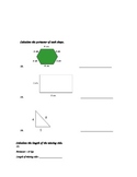 Geometry Test- 3rd grade CCSS aligned 3.G.1, 3.MD.8, 3.MD.