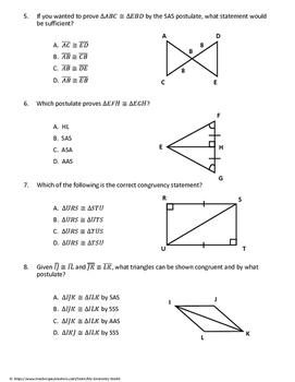 congruence reasoning about triangles common core geometry homework answers