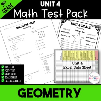 Preview of Geometry Printable Test Pack {3rd Grade Unit 4}